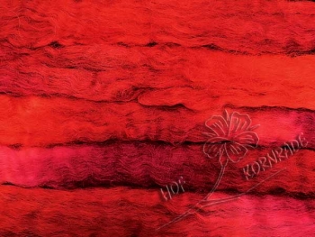 Wensleydale sheep wool Floating Color – „Red Head“ – 1000g