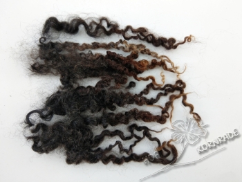 Wensleydale sheep curls, Shearling, natural brown 100g