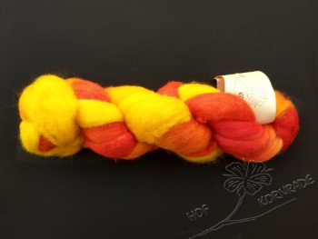 Blue Faced Leicester (BFL) "Feuer" Floating Color, combed wool, 100g - special items - Kopie