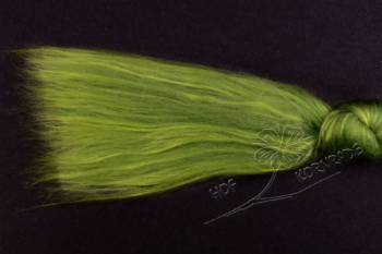 Austr. Merino - Seidenmelange Kammzug 70/30 - waldgrün mit moosgrüner Seide, 2DG