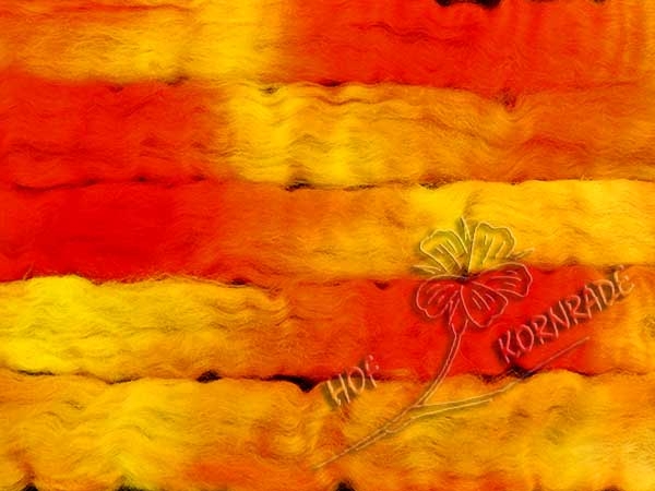 Wensleydale wool „Feuer“ Floating Color 50g