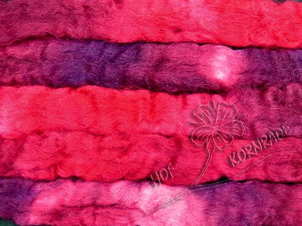 Wensleydale sheep wool „Malve“ Floating Color 100g