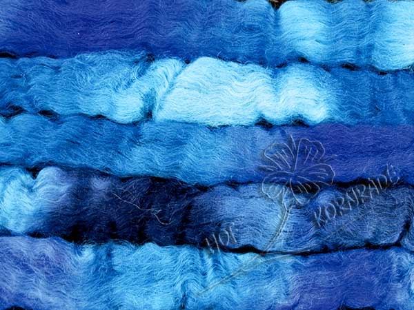Wensleydale Schaf Kammzug „Ozean“ Floating Colour 500g