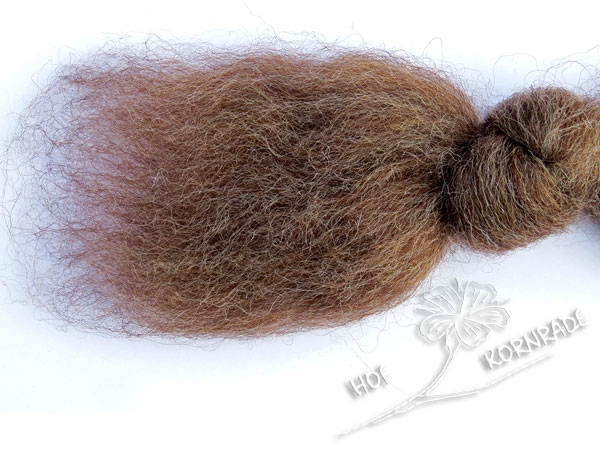 Wensleydale - combed wool – Mittelbraun 100g