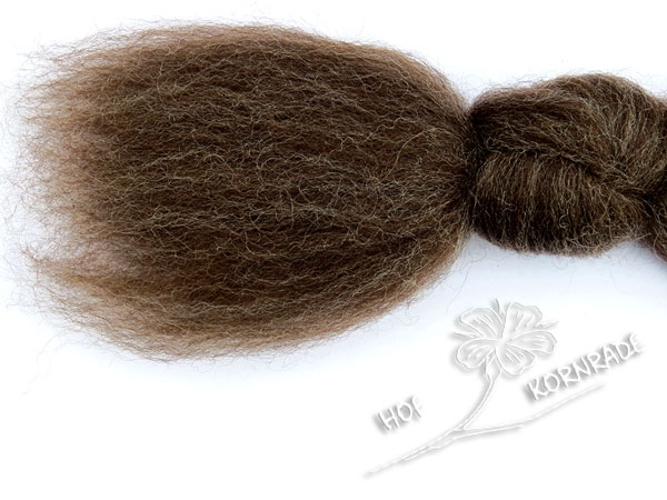 Blue Faced Leicester (BFL) - combed wool natural brown, loose