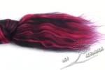 Austr. Merino - Seidenmelange Kammzug 70/30 - schwarz mit roter Seide, 2DG
